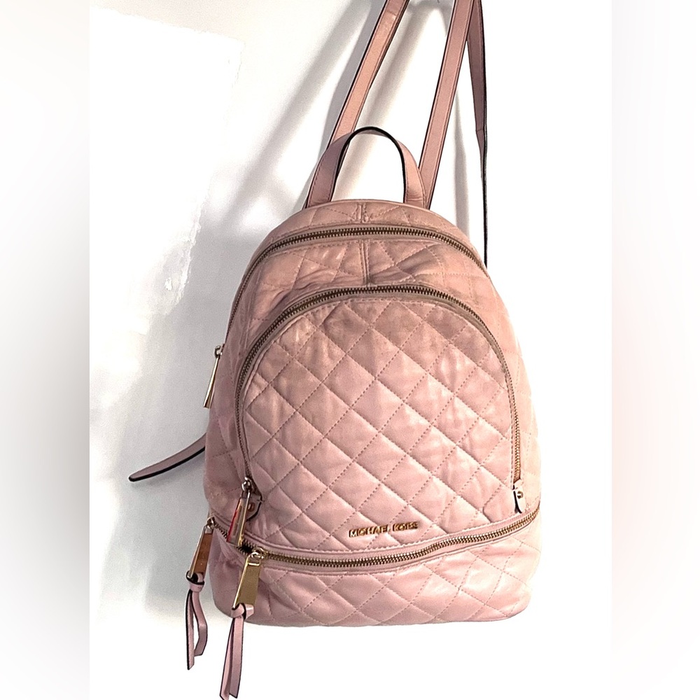 Michael Kors Rhea Pink Quilted Backpack - AS IS - Picture 5 of 14